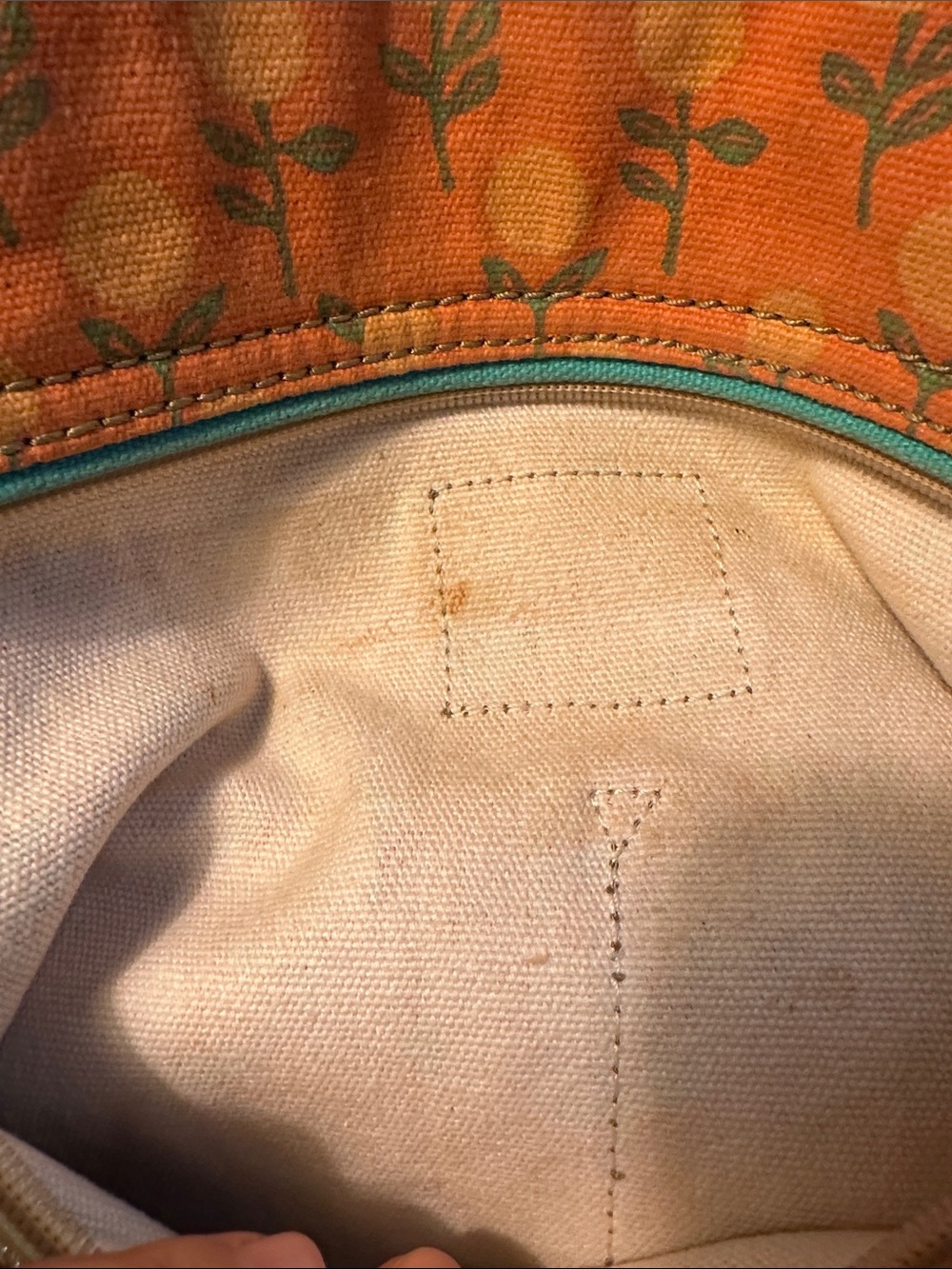 Fossil Printed Birdcage Bag in Tan and Orange - Picture 8 of 14